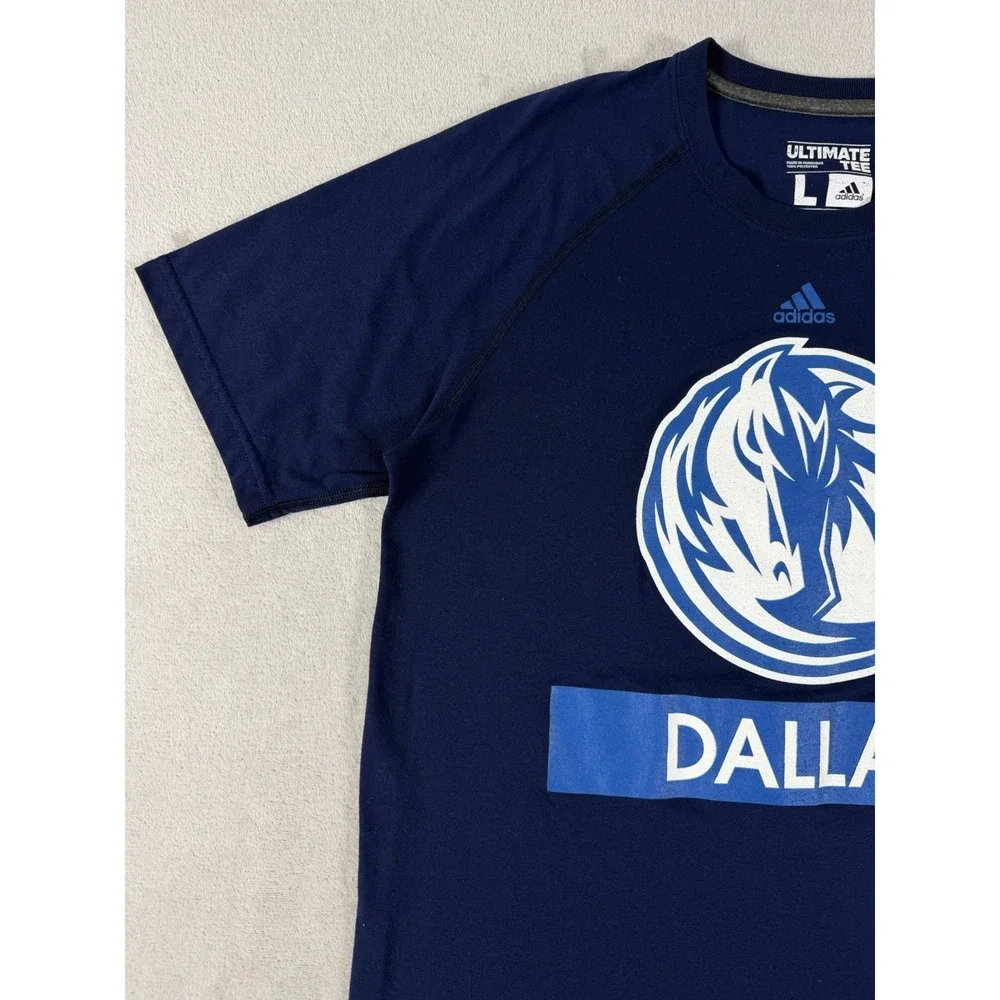 Adidas Dallas Mavericks T Shirt M Large Blue NBA Logo‎ Basketball Tee Athletic